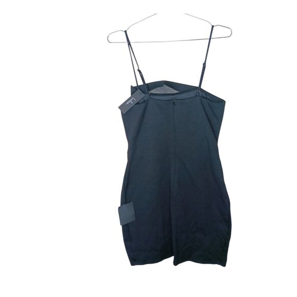 New Lulus Black Mini Dress Size M Party Bodycon Spaghetti Strap USA Made - Picture 3 of 14